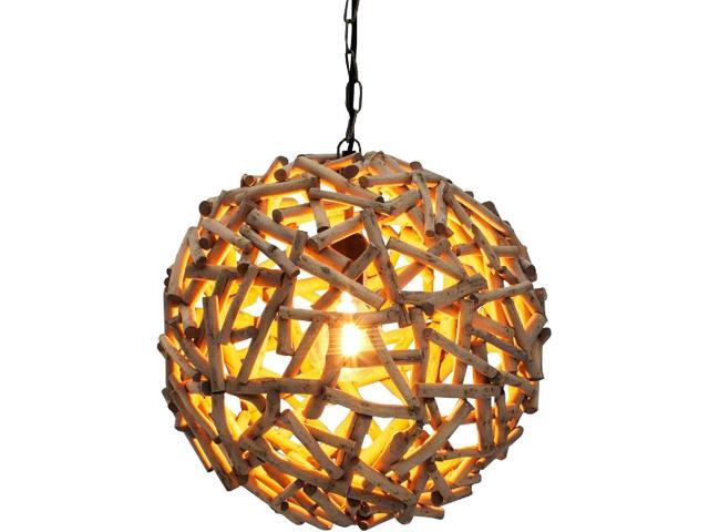 Modern Home Nautical Natural Driftwood Ceiling 20' Ball Pendant Light - Seaside Ocean Beach Chandelier