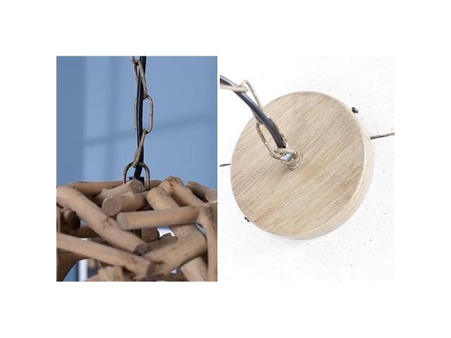 Modern Home Nautical Natural Driftwood Ceiling 20' Ball Pendant Light - Seaside Ocean Beach Chandelier