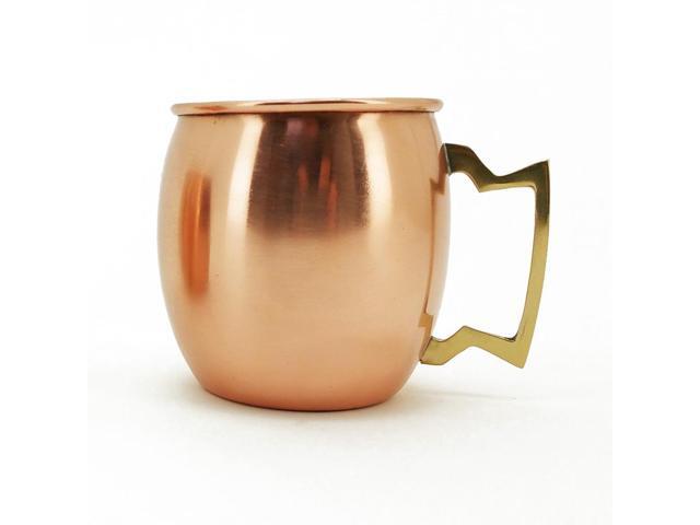 Modern Home Handmade 16oz Solid Copper Mule Mug Barrel Shaped Mug with Brass Handle & Smooth Texture (Set of 12)