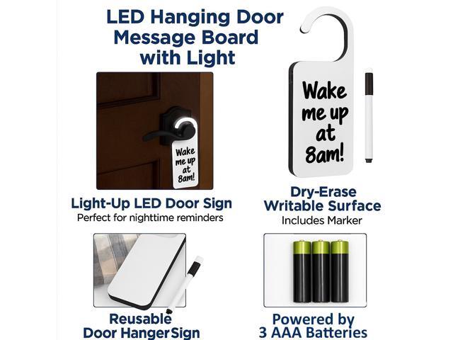 Modern Home LED Light Up Door Hanger w/Dry Erase Marker