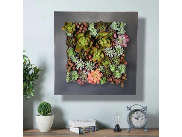 Modern Home Living Wall Galvanized Steel/Zinc Succulent Planter (Black Zinc, 16 Pocket)
