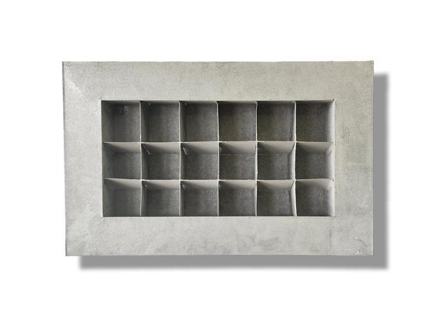 Modern Home Living Wall Galvanized Steel/Zinc Succulent Planter (Aged Zinc, Horizontal 18 Pocket)