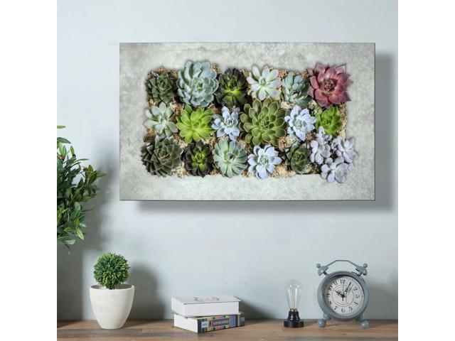 Modern Home Living Wall Galvanized Steel/Zinc Succulent Planter (Aged Zinc, Horizontal 18 Pocket)