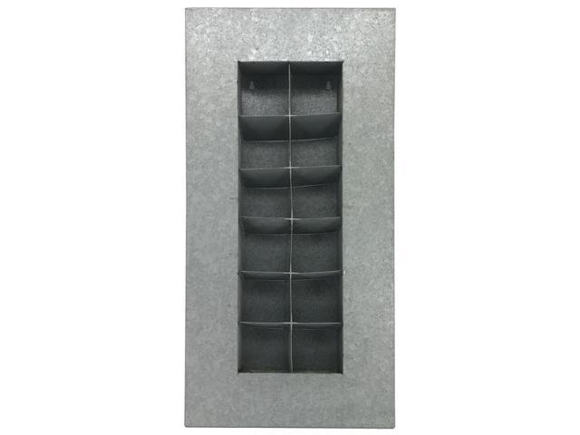Modern Home Living Wall Galvanized Steel/Zinc Succulent Planter (Aged Zinc, 12 Pocket)