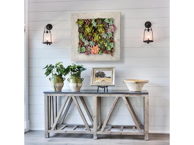 Modern Home Living Wall Galvanized Steel/Zinc Succulent Planter (Aged Zinc, 16 Pocket)