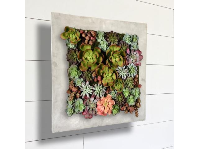 Modern Home Living Wall Galvanized Steel/Zinc Succulent Planter (Aged Zinc, 16 Pocket)