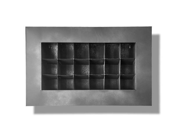 Modern Home Living Wall Galvanized Steel/Zinc Succulent Planter (Black Zinc, Horizontal 18 Pocket)