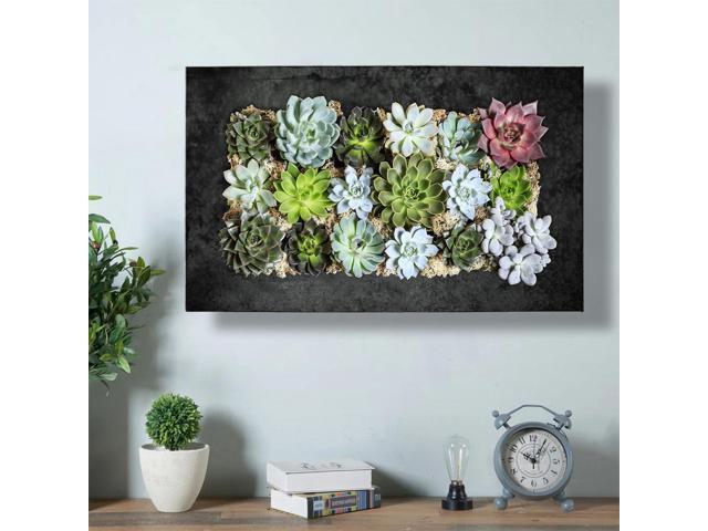 Modern Home Living Wall Galvanized Steel/Zinc Succulent Planter (Black Zinc, Horizontal 18 Pocket)