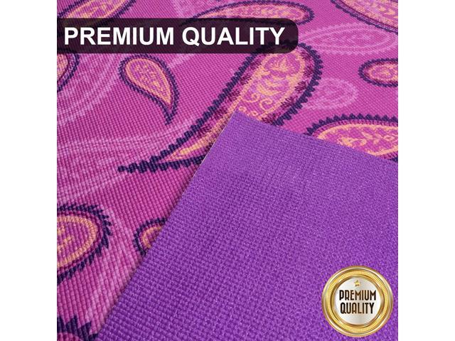 AUM 4mm Soft Foam Tech Lilla Series Yoga Exercise Mat - 68' x 24' (Lotus Petals A3)