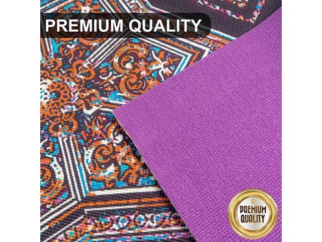 AUM 4mm Soft Foam Tech Lilla Series Yoga Exercise Mat - 68' x 24' (Kaleidoscope B2)