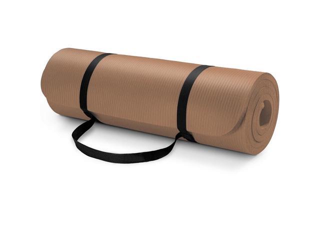 AUM High Density HD Foam Tech Yoga Exercise Mat - 72' x 24' x 0.4' (Coffee)