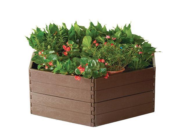 Modern Home Raised Garden Bed Kit - Stackable Hexagon Modular Flower/Planter Kit (Set of 2)