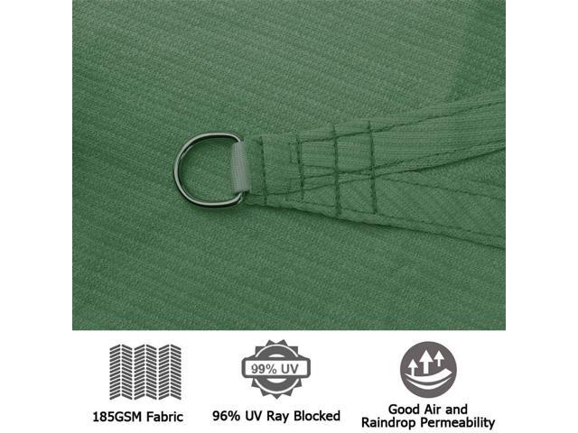 Modern Home Sail Shade Square - 16.5' x 16.5' UV Sun Blocking Canopy (Green)