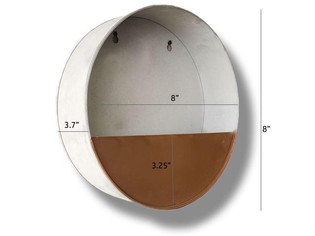 Modern Home Round Living Wall Mounted Galvanized Steel/Zinc Succulent/Herb Planter (Rust Zinc, Small)