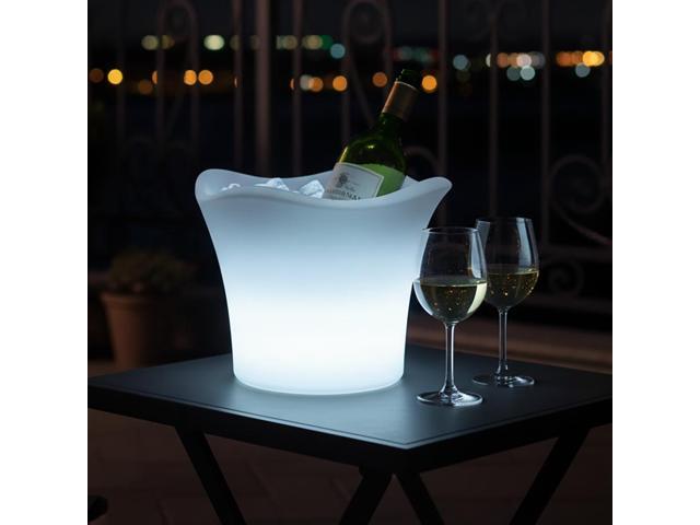Modern Home LED Glowing Ice Bucket w/Infrared Remote Control