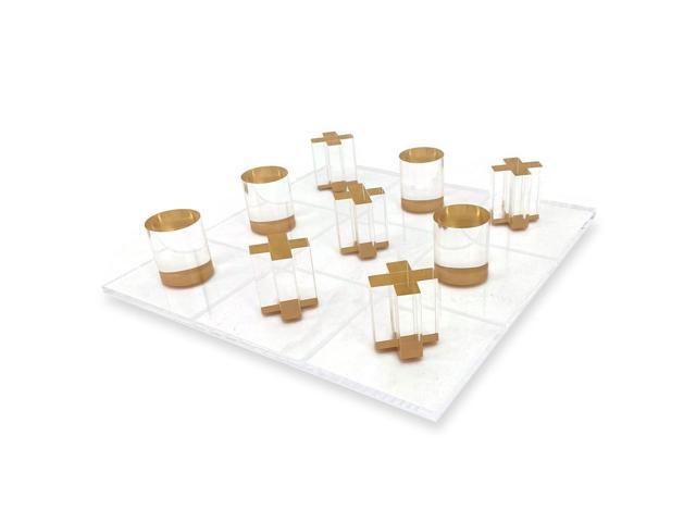 OnDisplay 3D Luxe Acrylic Tic Tac Toe Set (Gold)
