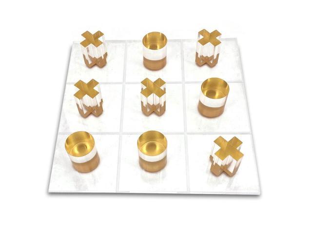 OnDisplay 3D Luxe Acrylic Tic Tac Toe Set (Gold)