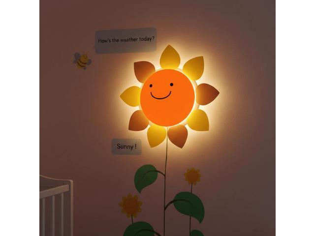 Modern Home 3D Bear Night Light & Growth Chart Wall Decal: Battery Operated LED Lamp & Animal Height Ruler for Nursery Decor