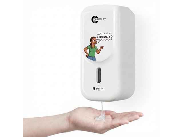 OnDisplay Funny Viral Meme Automatic Hand Sanitizer Dispenser - Touchless Wall Mount (You Nasty)