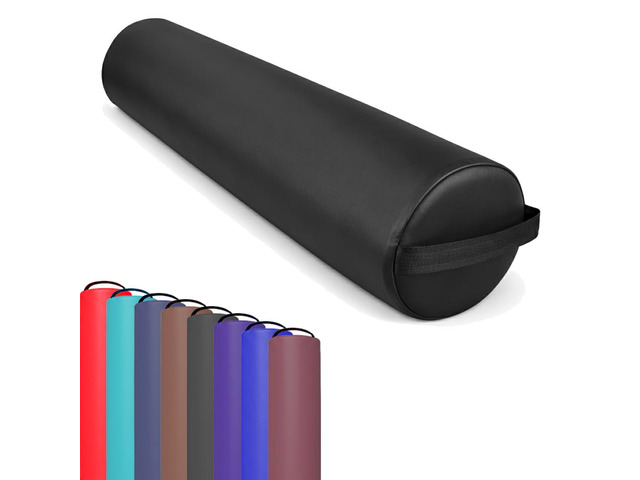 Royal Massage Professional Massage Table Full Round Bolster Pillow Premium Knee & Leg Support Cushion - 25' x 6' (Black Charcoal)