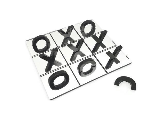 OnDisplay 3D Luxe Acrylic Mirrored Effect Tic Tac Toe Set, Black