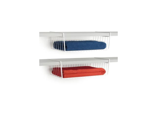 Modern Home Cabinet Wire Hanging Basket Shelves - Space Saving Under Shelf Storage Organizer (Set of 2 19')