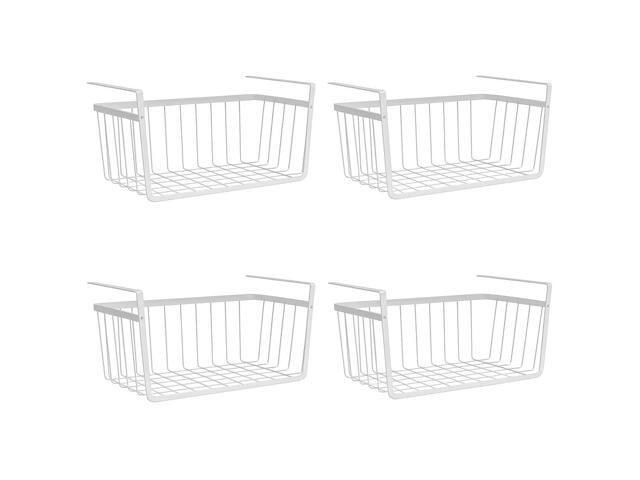 Modern Home Cabinet Wire Hanging Basket Shelves - Space Saving Under Shelf Storage Organizer (Set of 4 11')
