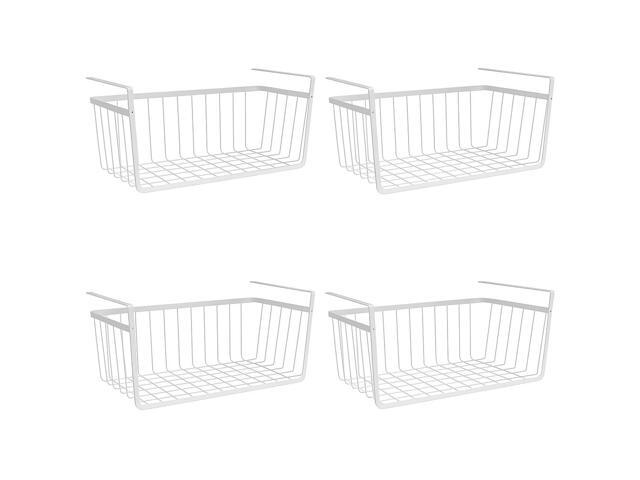 Modern Home Cabinet Wire Hanging Basket Shelves - Space Saving Under Shelf Storage Organizer (Set of 4 15')