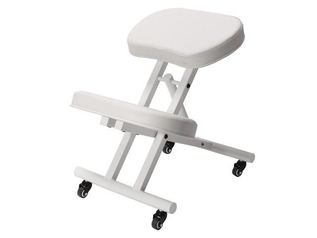 Modern Home Ergonomic Rolling Kneeling Posture Chair - White/White