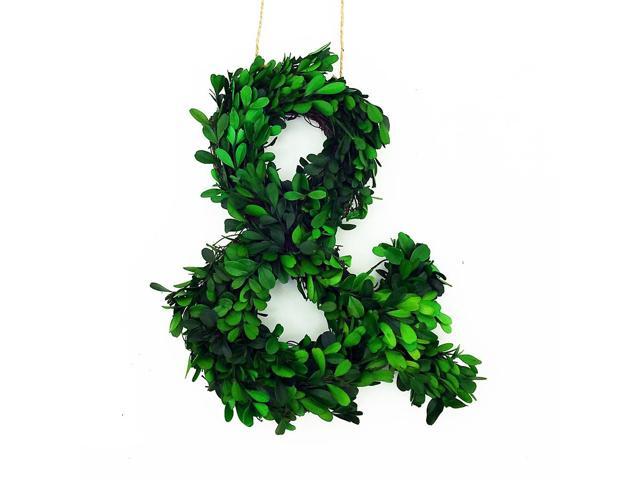 Modern Home 12' Real Preserved Boxwood Monogram Wreath Letters - 3