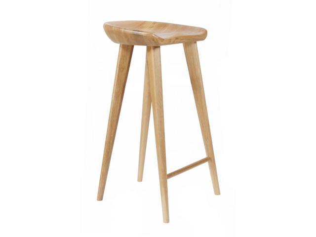 Tractor Contemporary Carved Wood Barstool - 30' Bar Chair (Natural)