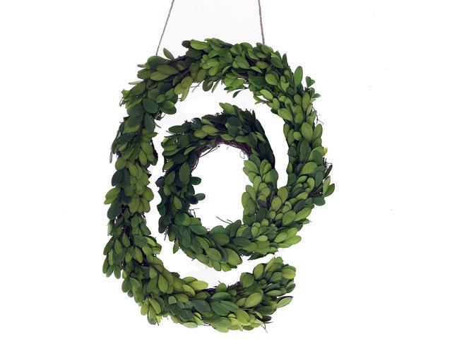 Modern Home 12' Real Preserved Boxwood Monogram Wreath Letters - @