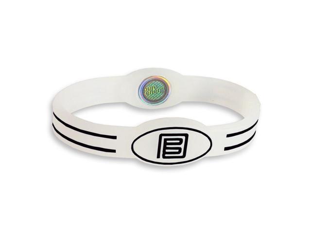 Pure Energy Flex Balance Band - Hologram Frequency Embedded Technology Silicone Bracelet (Pearl White/Black, S)