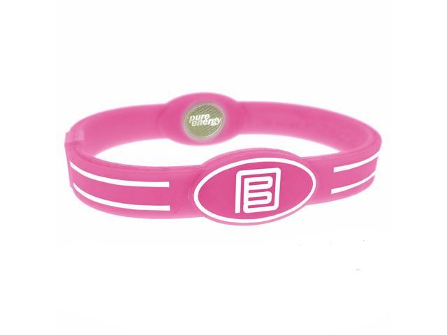 Pure Energy Flex Balance Band - Hologram Frequency Embedded Technology Silicone Bracelet (Pink/White, XS)