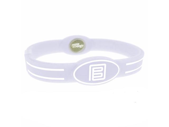 Pure Energy Flex Balance Band - Hologram Frequency Embedded Technology Silicone Bracelet (Clear White/White, L)