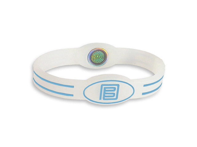 Pure Energy Flex Balance Band - Hologram Frequency Embedded Technology Silicone Bracelet (Clear White/Baby Blue, M)
