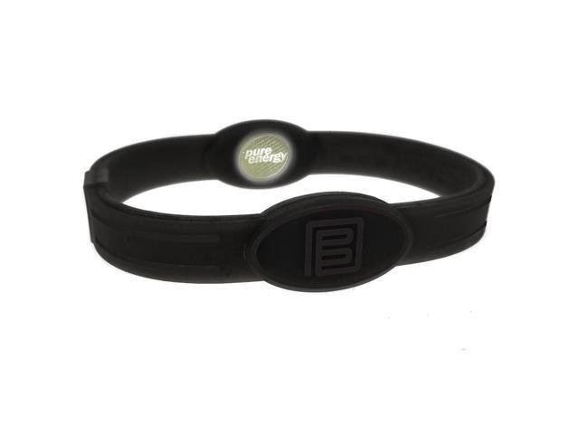 Pure Energy Flex Balance Band - Hologram Frequency Embedded Technology Silicone Bracelet (Black/Black, XS)
