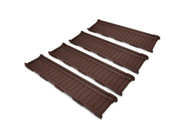 Modern Home Raised Garden Bed Kit - Stackable Modular Flower/Planter Kit (4'x4' Brown, Single)