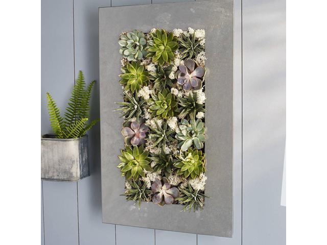 Modern Home Living Wall Galvanized Steel/Zinc Succulent Planter (Aged Zinc, 18 Pocket)