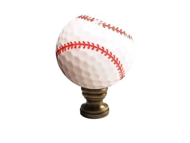 Baseball Lamp Finial, White with Red Stitching 2.25'h