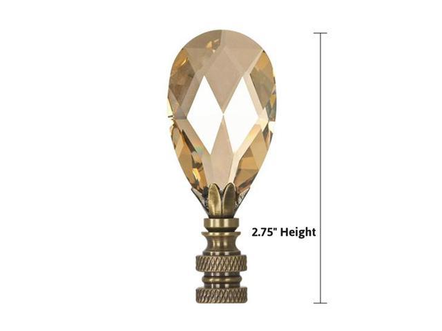 Photos - Chandelier / Lamp Stephanov Large Champagne Crystal Teardrops Lamp Finial Antique Brass 2.85