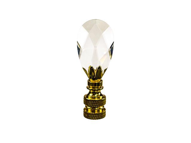 Photos - Chandelier / Lamp Stephanov Crystal Small Tear Drop Lamp Finial Polished Brass 2.5'h F301PB