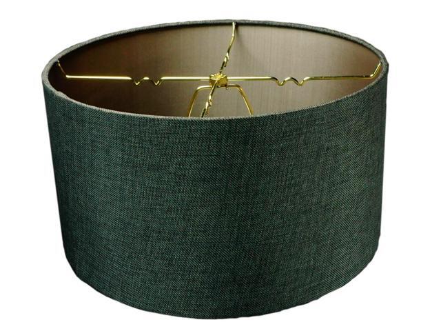 Granite Gray Burlap Hardback Drum Lampshade 14x14x7