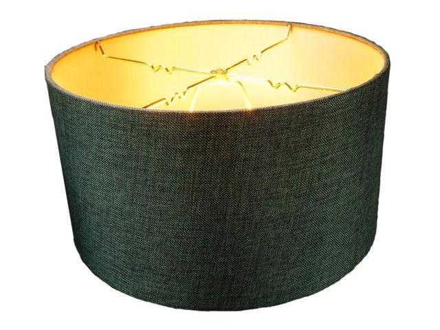 Granite Gray Burlap Hardback Drum Lampshade 14x14x7