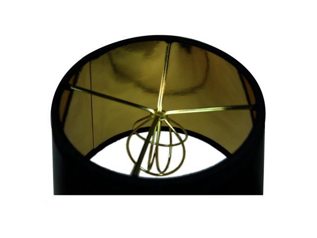 5x8x7 Black CLIP ON Empire Hard Back Lampshade with Gold Lining