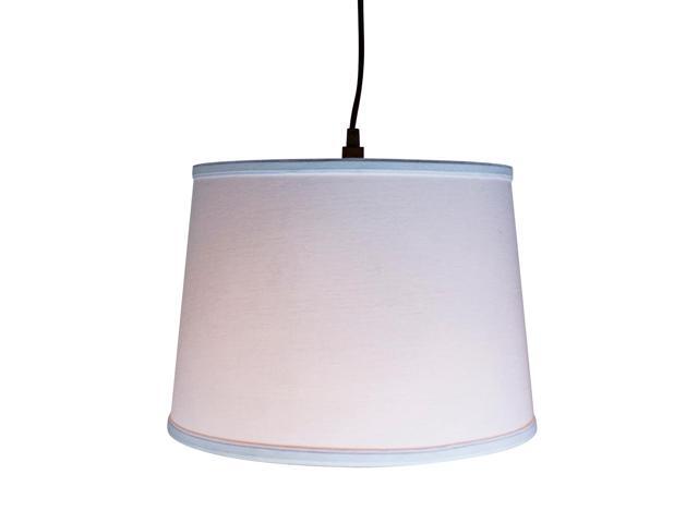 1-Light Plug In Swag Pendant Ceiling Light White Shade