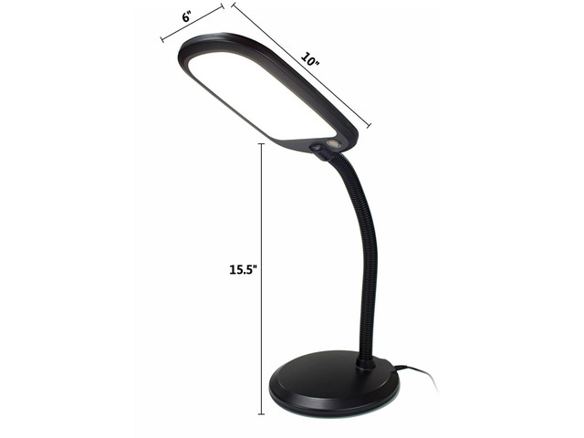 LED Bright Reader Natural Daylight Full Spectrum Desk Lamp Black NEW SLIMMER DESIGN