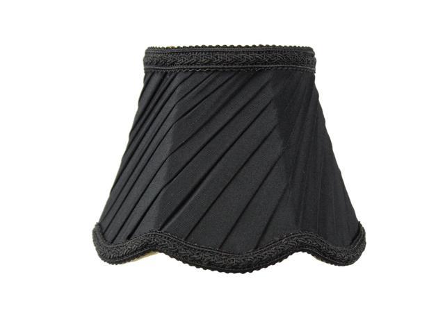 Photos - Chandelier / Lamp 3x5x4 Pleated Scallop Clip-on Candelabra Lampshade Black Fabric 030504PSBK