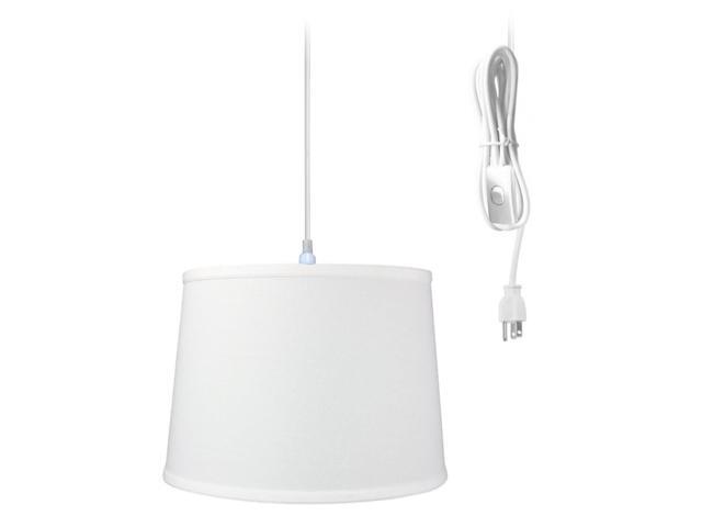 1-Light Plug-In Swag Pendant Lamp White 12x14x10