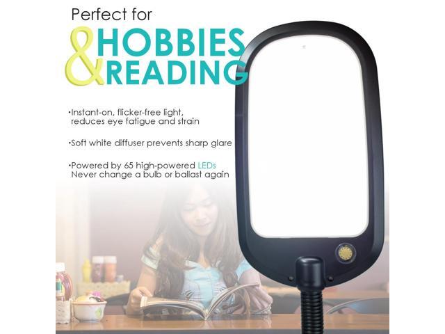 LED Bright Reader Natural Daylight Full Spectrum Desk Lamp Black NEW SLIMMER DESIGN